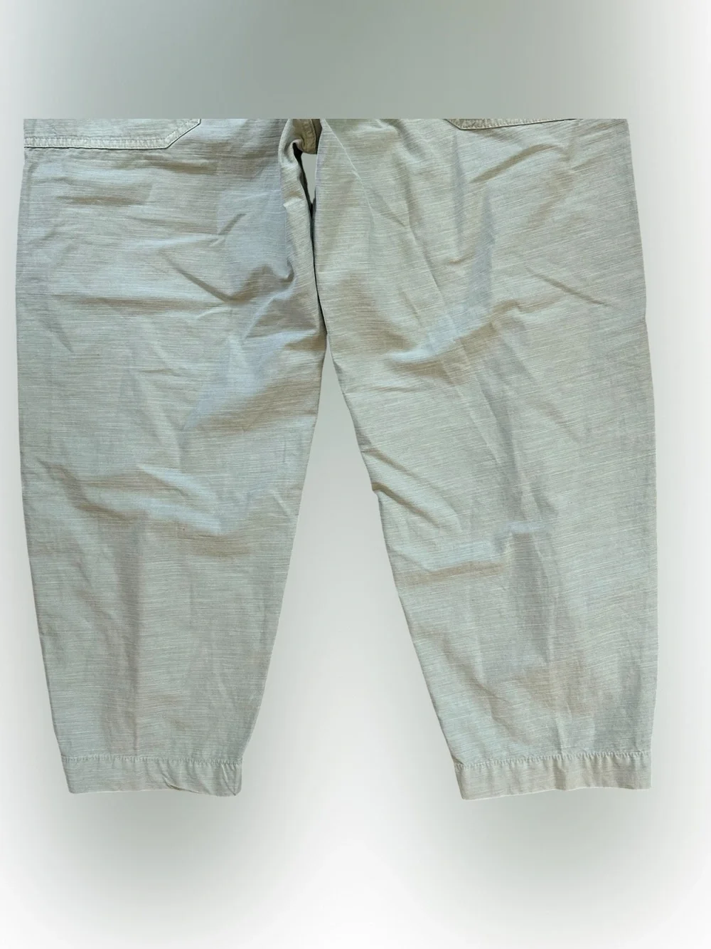 Everlane Pale Green Organic Cotton Linen Fatigue Barrel Leg Trousers Size 14